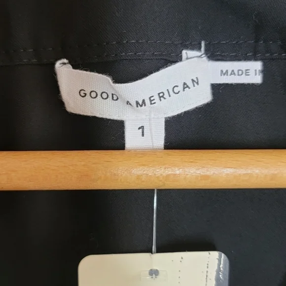 NWT Evereve Good American | Black Utility Wrap Long Sleeve Bodysuit Size 1 Small - Picture 8 of 10